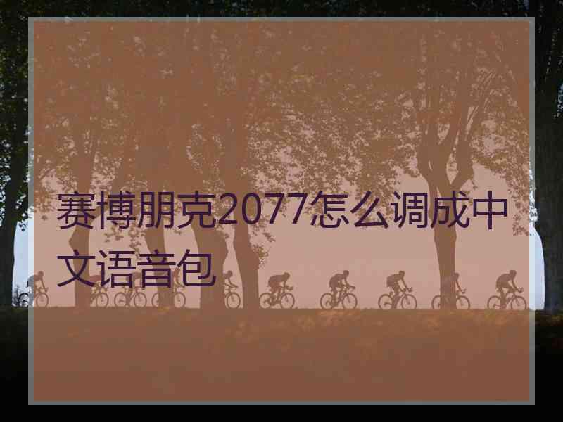 赛博朋克2077怎么调成中文语音包