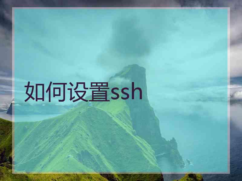 如何设置ssh