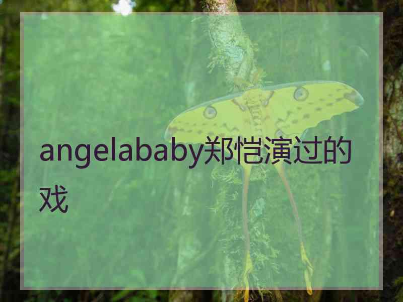 angelababy郑恺演过的戏