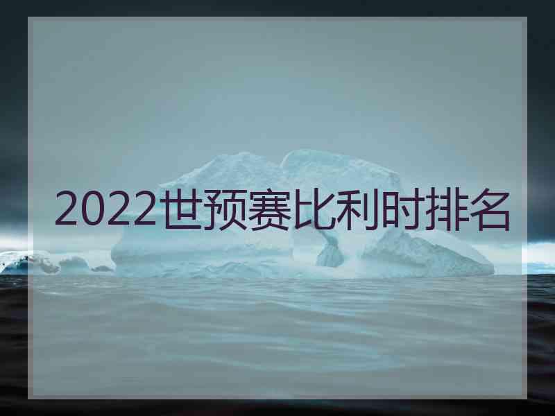 2022世预赛比利时排名