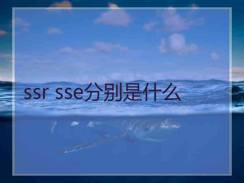 ssr sse分别是什么