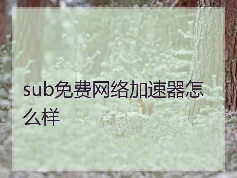 sub免费网络加速器怎么样