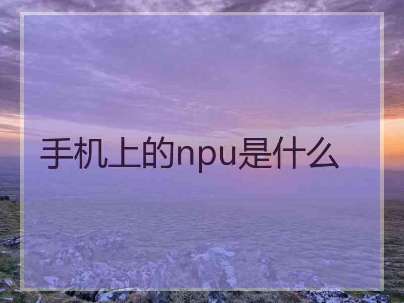 手机上的npu是什么