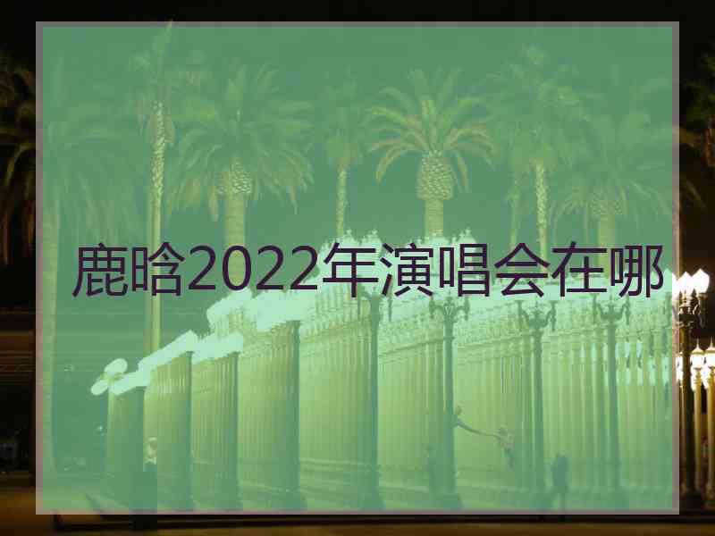 鹿晗2022年演唱会在哪