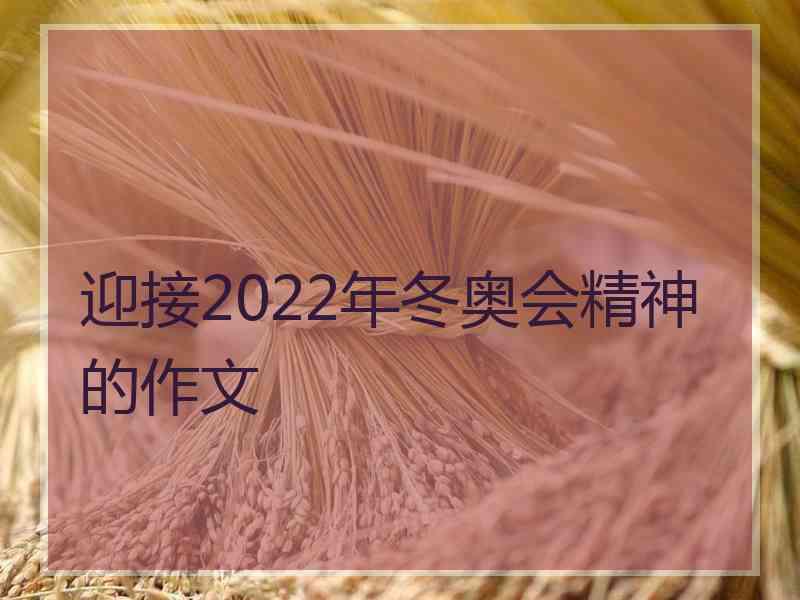 迎接2022年冬奥会精神的作文