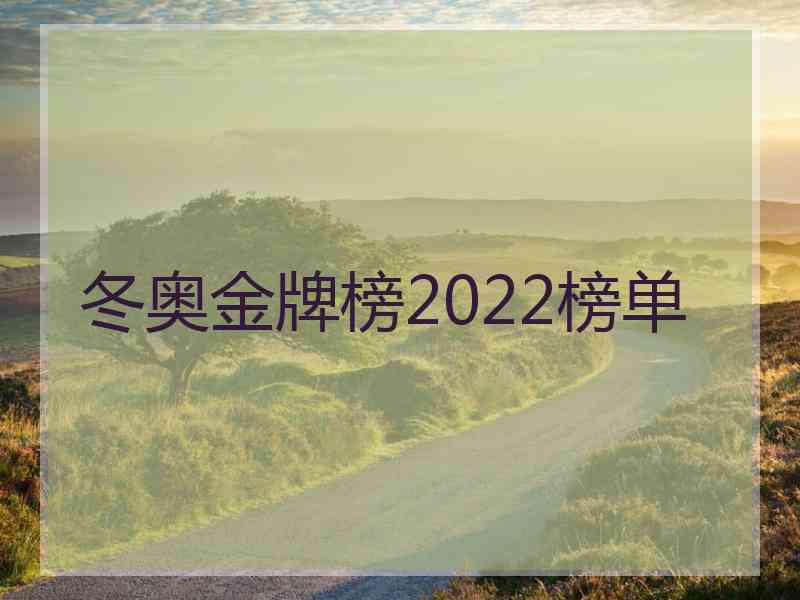 冬奥金牌榜2022榜单