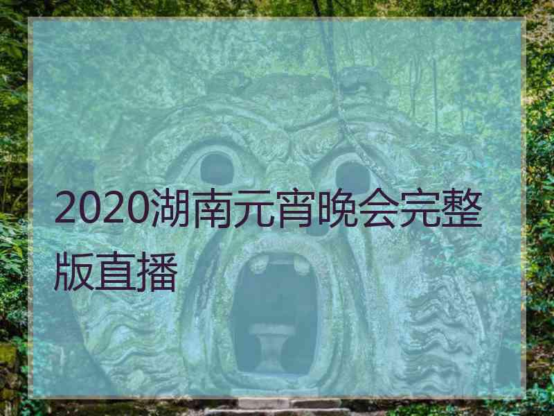 2020湖南元宵晚会完整版直播