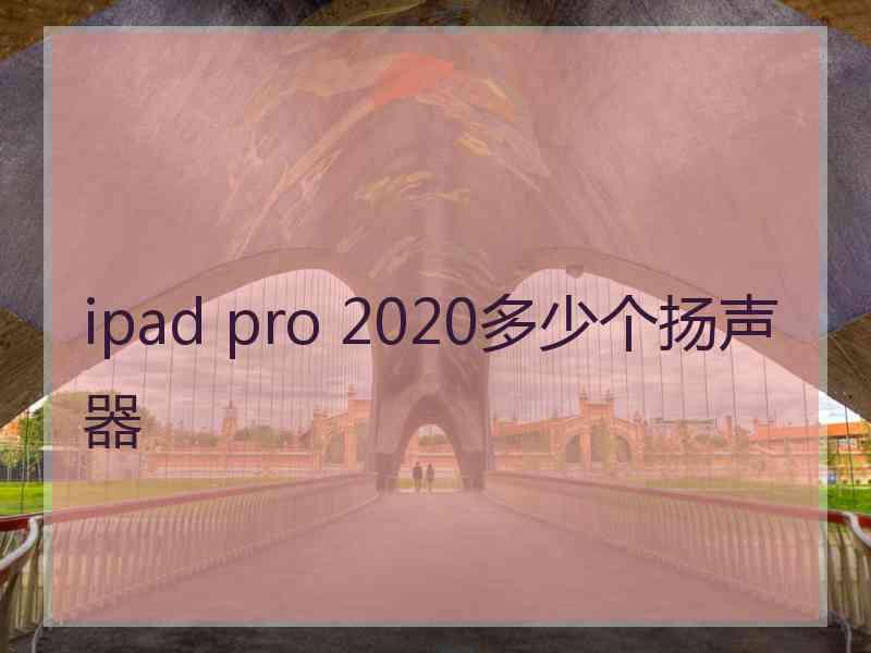 ipad pro 2020多少个扬声器