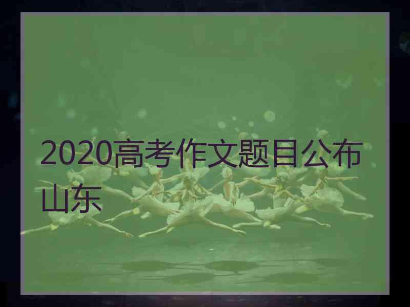 2020高考作文题目公布山东