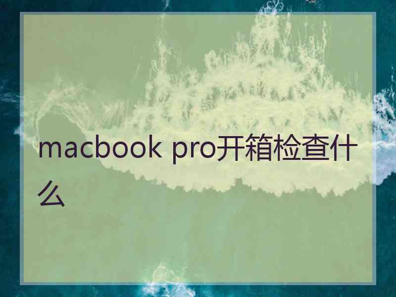 macbook pro开箱检查什么