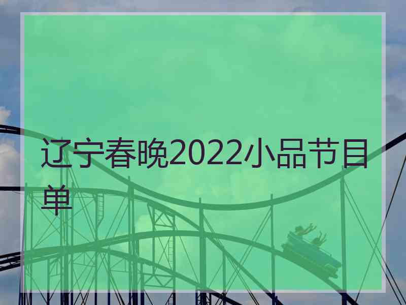 辽宁春晚2022小品节目单