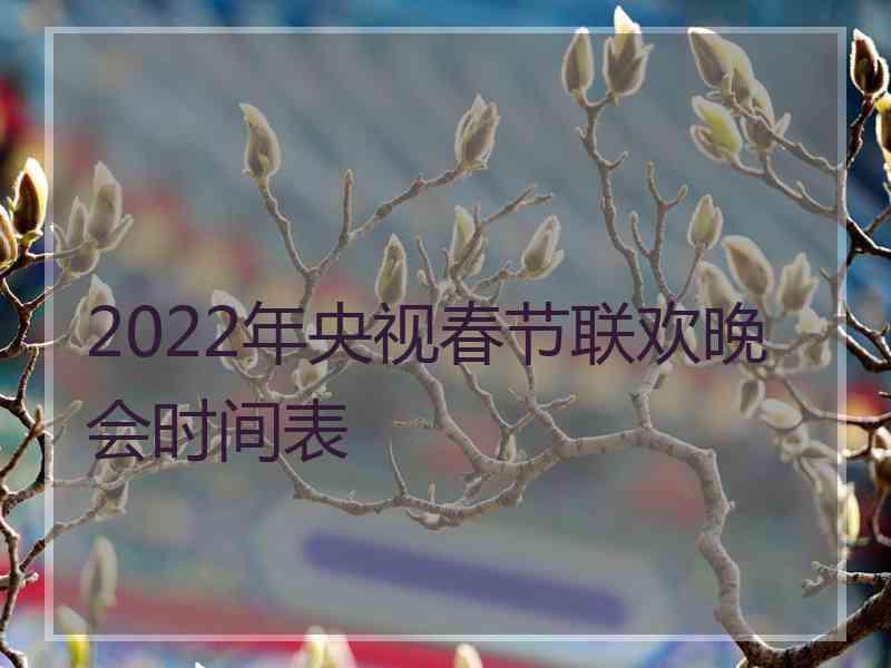 2022年央视春节联欢晚会时间表