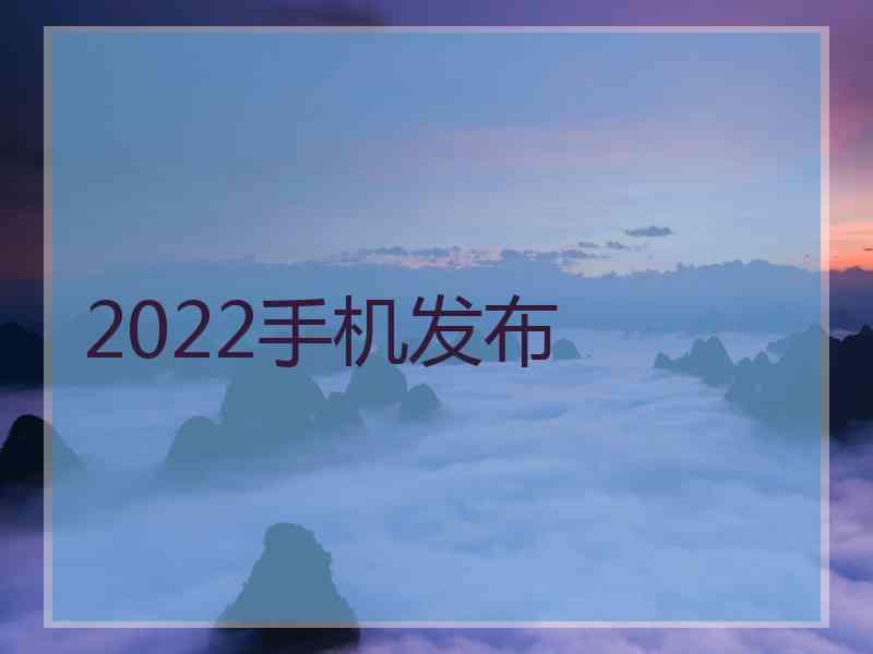 2022手机发布