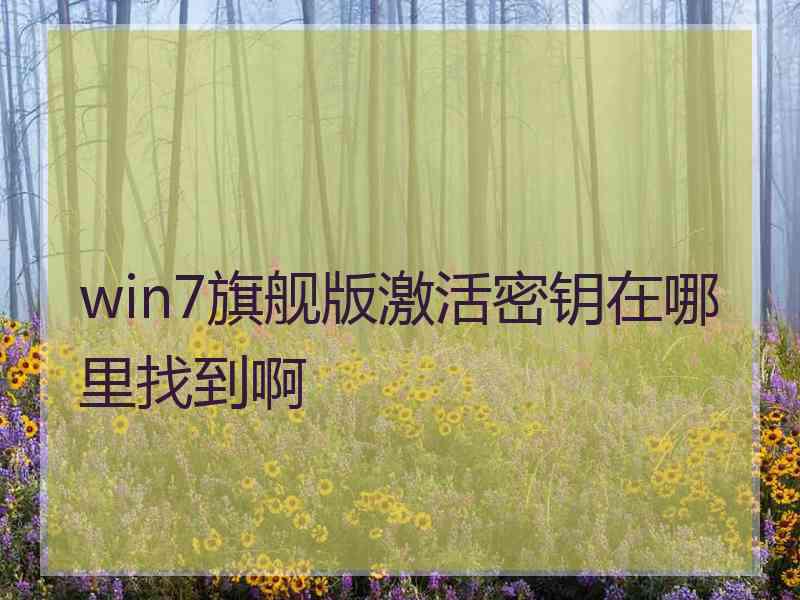 win7旗舰版激活密钥在哪里找到啊