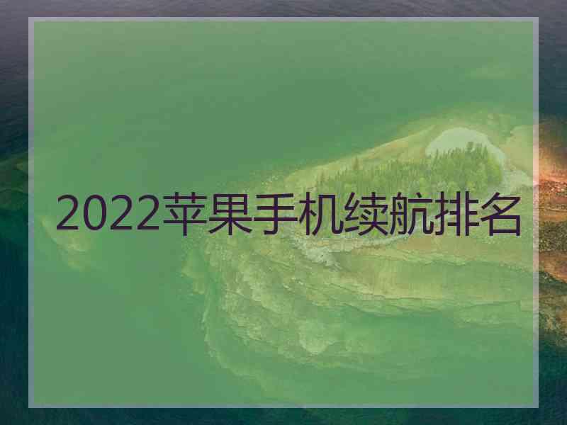 2022苹果手机续航排名