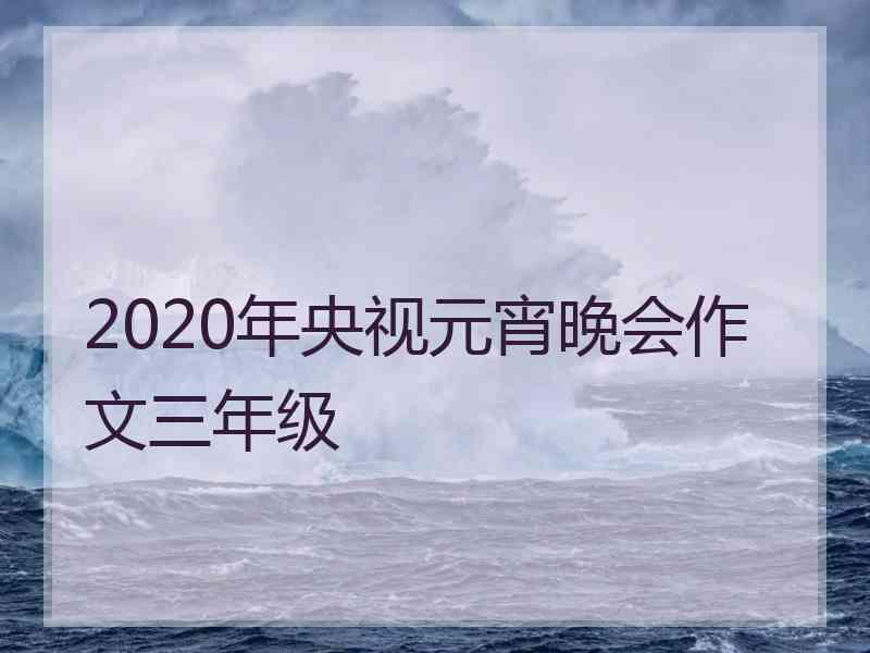 2020年央视元宵晚会作文三年级