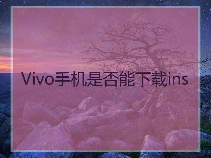 Vivo手机是否能下载ins