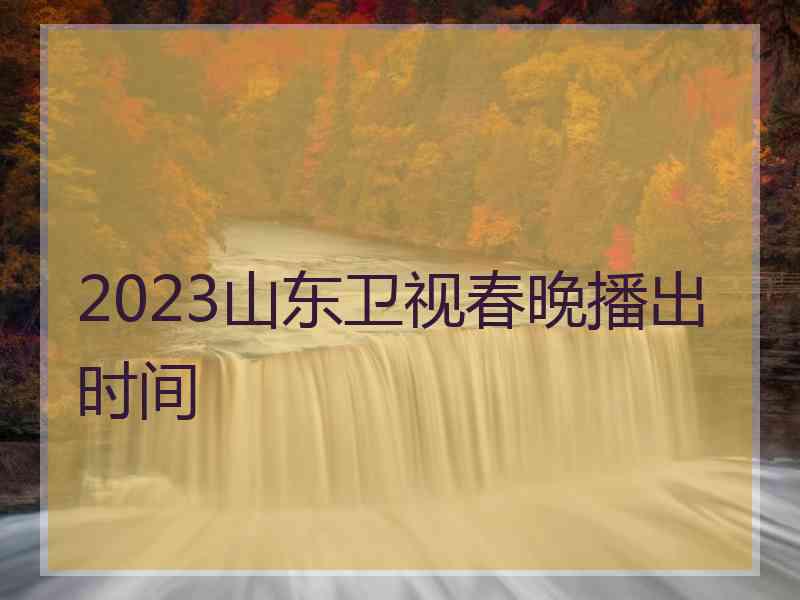 2023山东卫视春晚播出时间