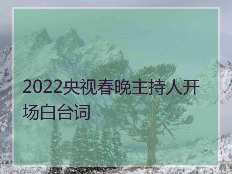 2022央视春晚主持人开场白台词