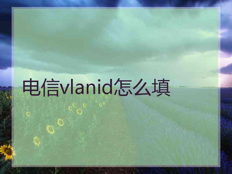 电信vlanid怎么填