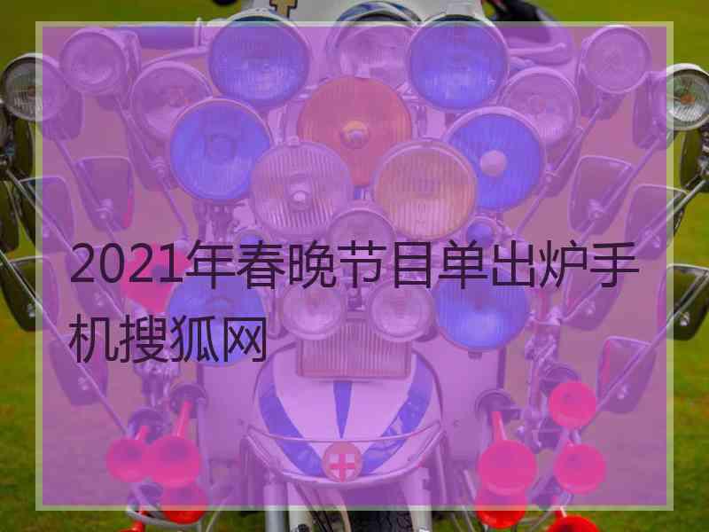 2021年春晚节目单出炉手机搜狐网