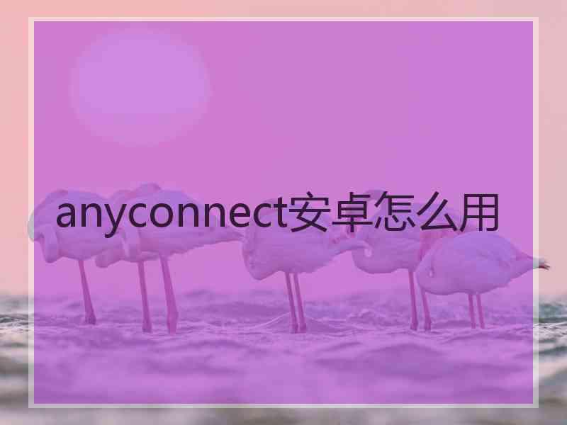 anyconnect安卓怎么用