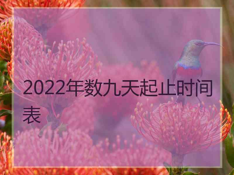 2022年数九天起止时间表