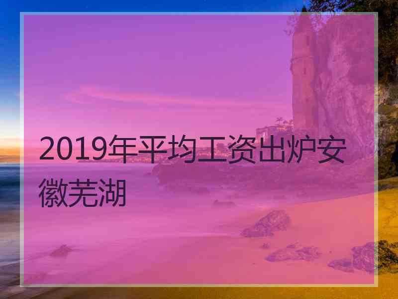 2019年平均工资出炉安徽芜湖