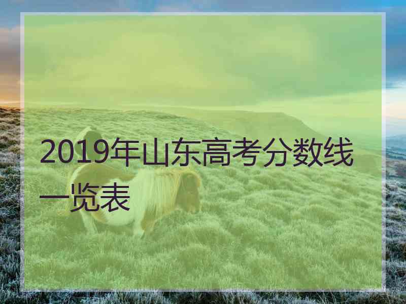 2019年山东高考分数线一览表