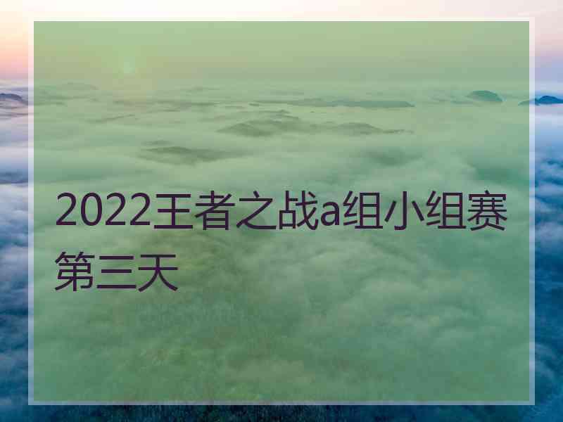 2022王者之战a组小组赛第三天