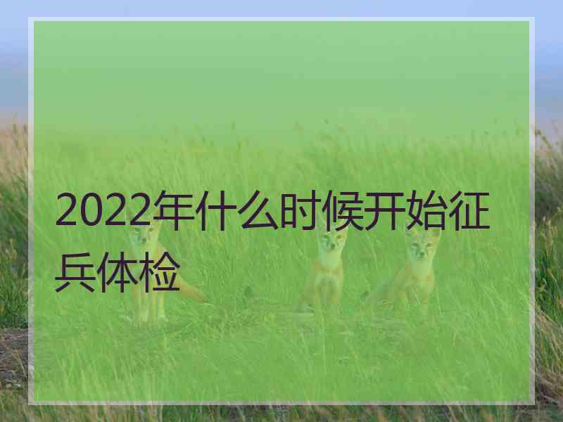 2022年什么时候开始征兵体检