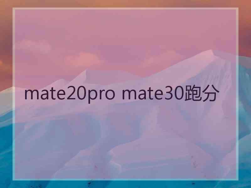 mate20pro mate30跑分