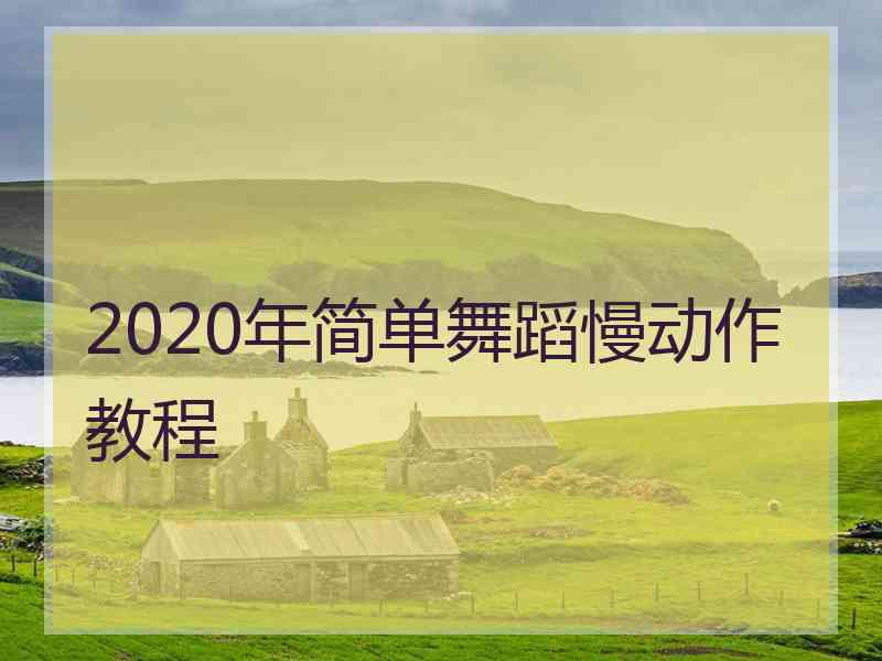 2020年简单舞蹈慢动作教程