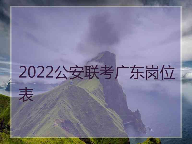 2022公安联考广东岗位表