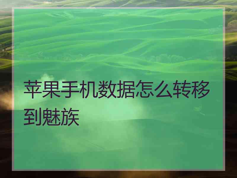 苹果手机数据怎么转移到魅族