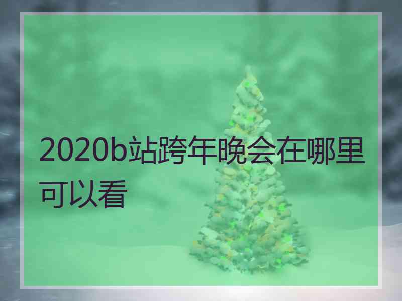 2020b站跨年晚会在哪里可以看