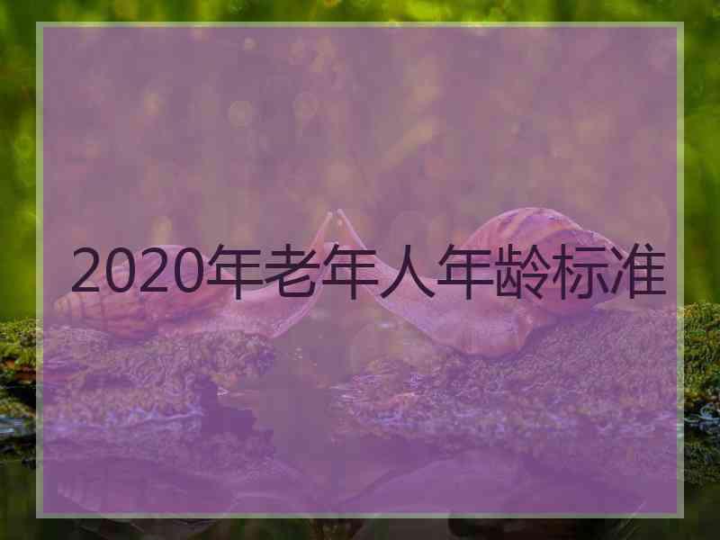 2020年老年人年龄标准