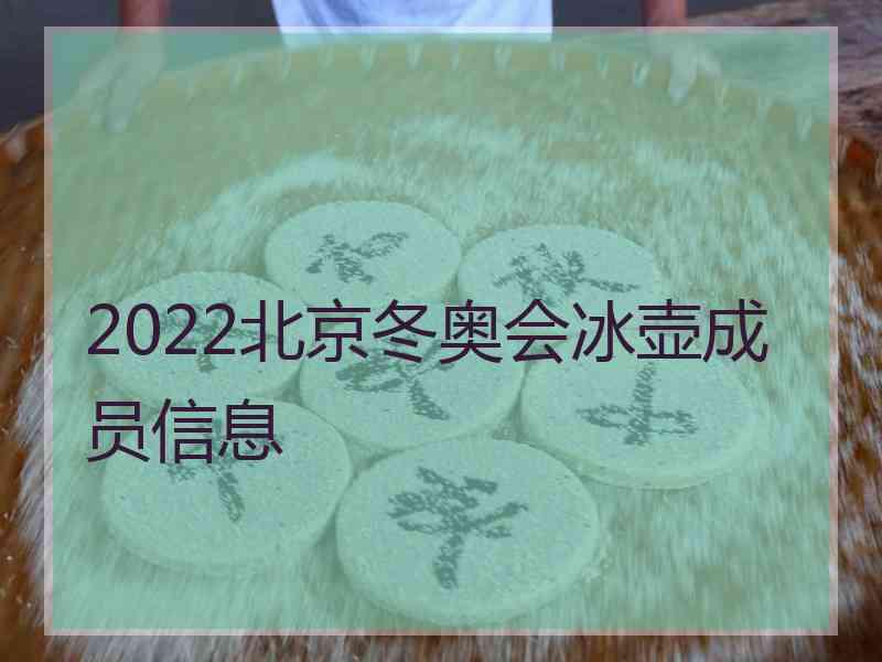 2022北京冬奥会冰壶成员信息