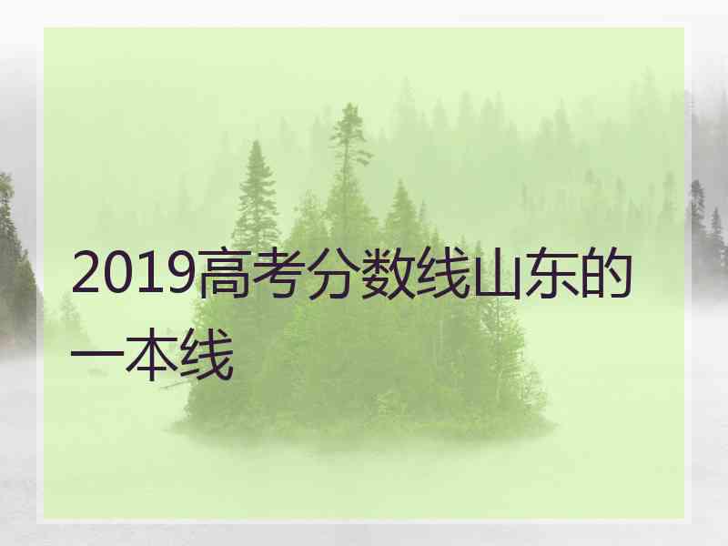 2019高考分数线山东的一本线