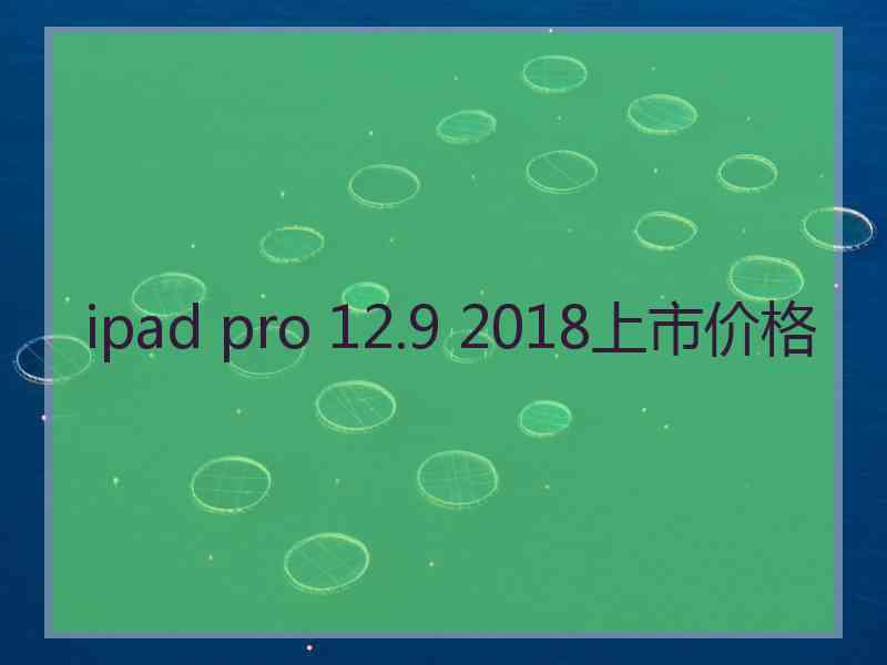 ipad pro 12.9 2018上市价格