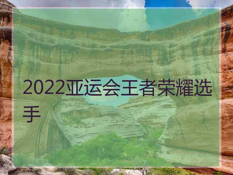 2022亚运会王者荣耀选手