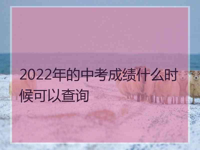 2022年的中考成绩什么时候可以查询