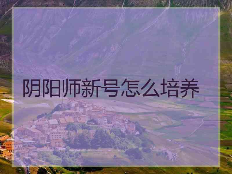 阴阳师新号怎么培养