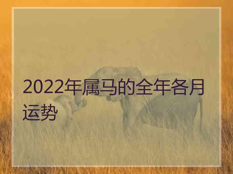 2022年属马的全年各月运势