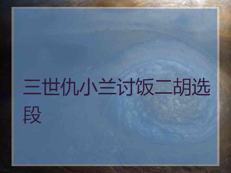 三世仇小兰讨饭二胡选段