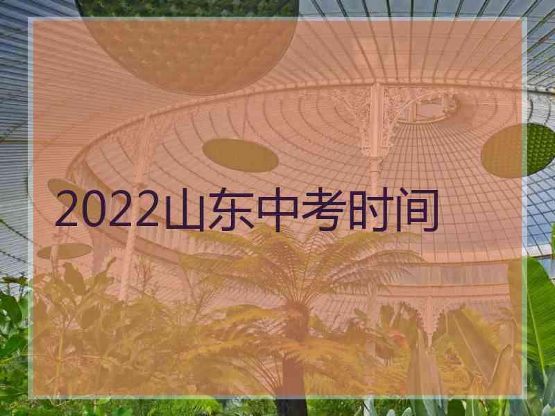 2022山东中考时间