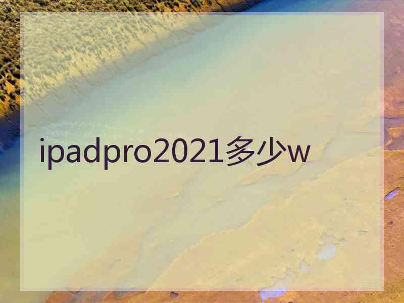 ipadpro2021多少w