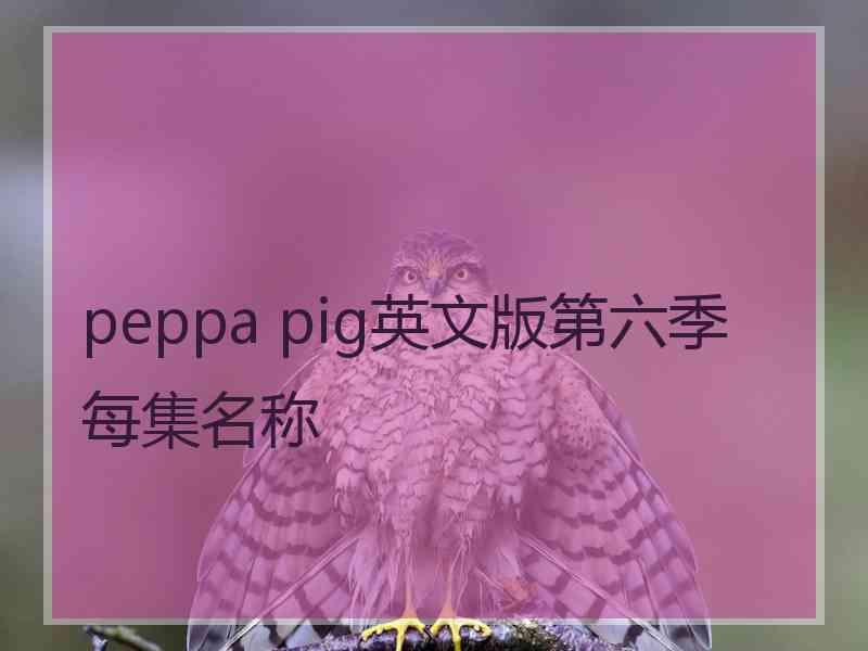 peppa pig英文版第六季每集名称