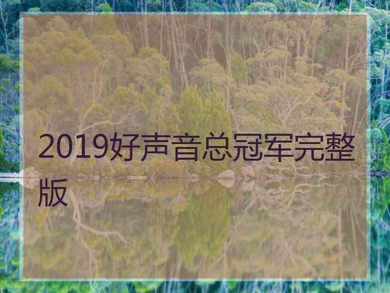 2019好声音总冠军完整版