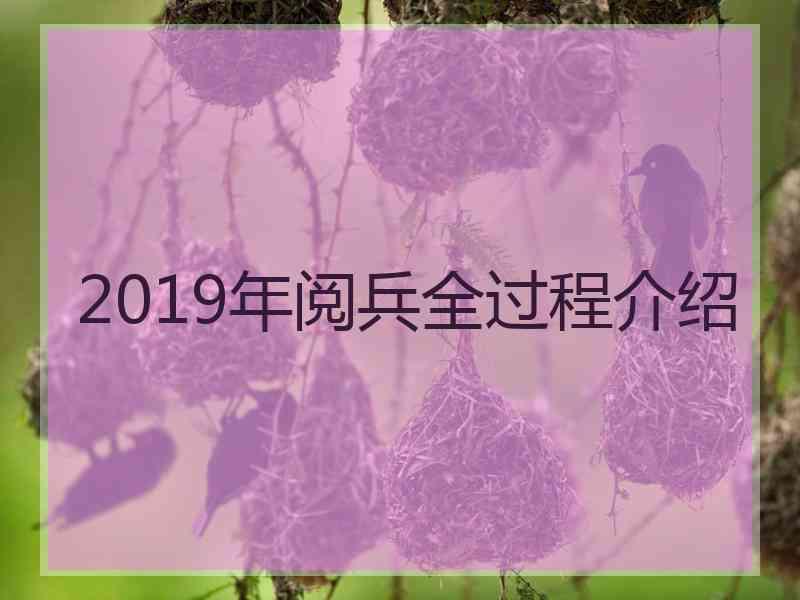 2019年阅兵全过程介绍